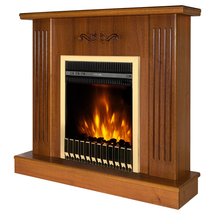 Elektromos kandalló Smile & Gala arany, Art Flame, 905x940x265 mm, 2000 W, Termosztát, 5 lángfényességi szint, Időzítő