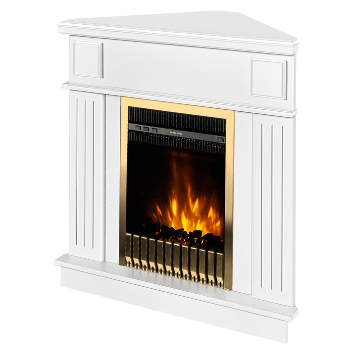 Elektromos sarokkandalló Marina & Gala arany, Art Flame, 1000x1000x500 mm, 2000 W, Termosztát, 5 lángfényességi szint, Időzítő