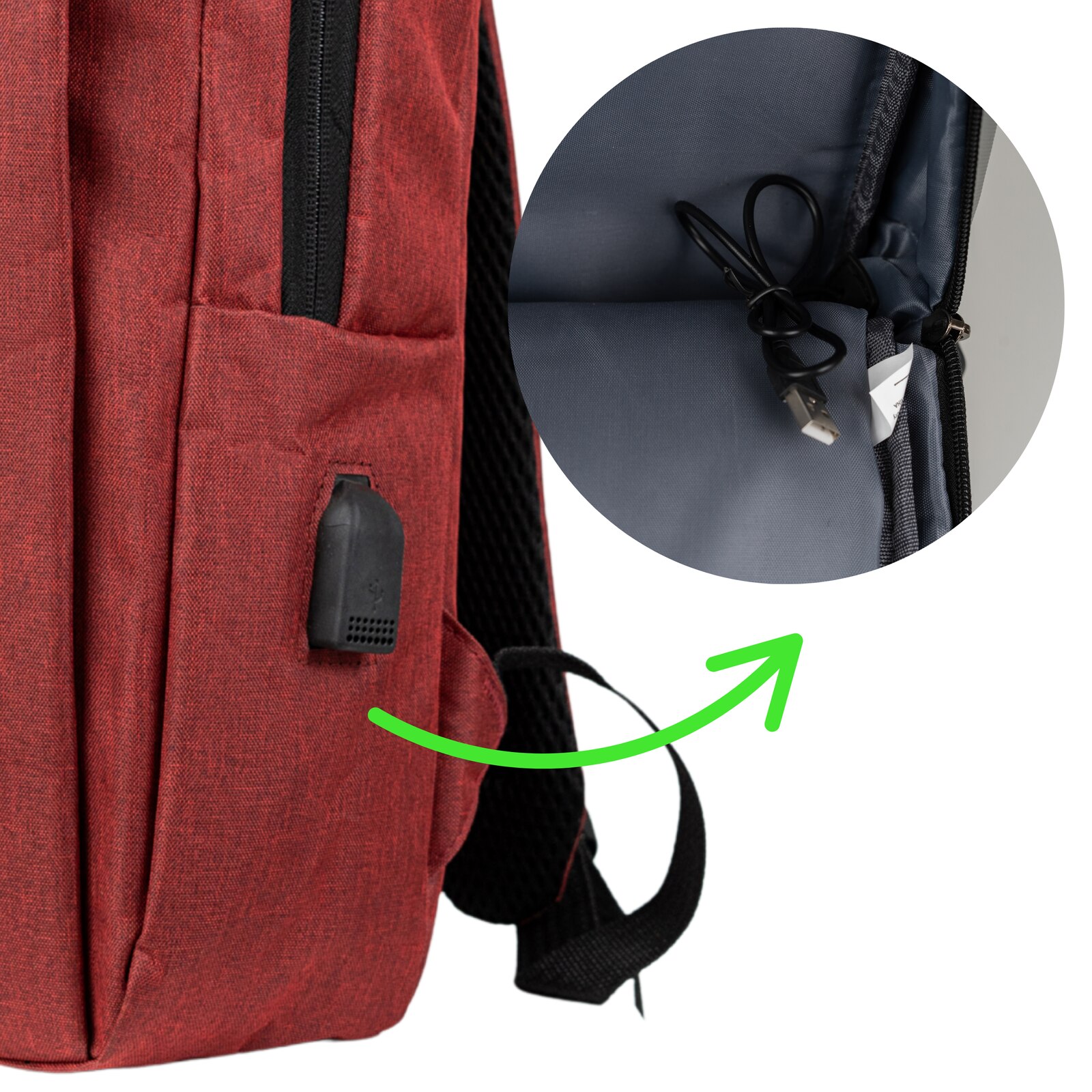 Rucsac scolar tineret VIO oxford rosu, 42x30x10 cm, 12.6L, pentru laptop 15.6”, femei, barbati, HN212701red