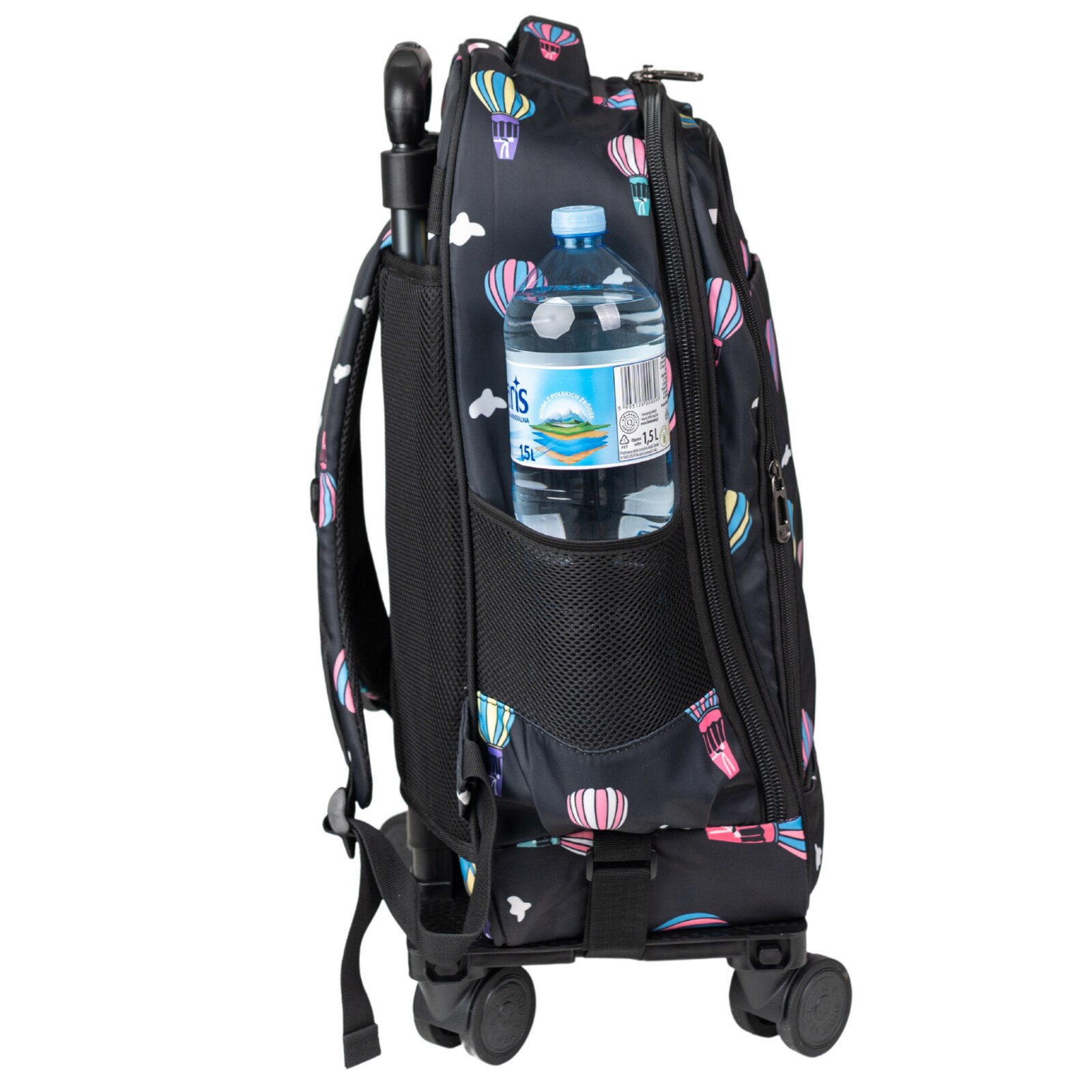 Rucsac scolar pe roti VIO oxford cu maner telescopic si platforma detasabila, 32L, 58x37x18 cm, fete, baieti, laptop 15.6”, 20613