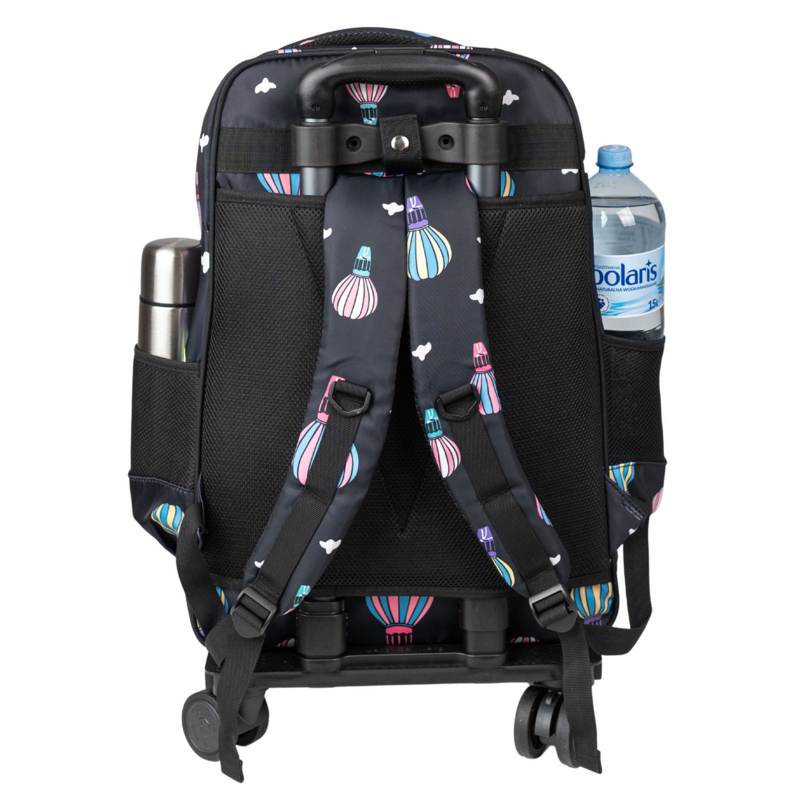Rucsac scolar pe roti VIO oxford cu maner telescopic si platforma detasabila, 32L, 58x37x18 cm, fete, baieti, laptop 15.6”, 20613
