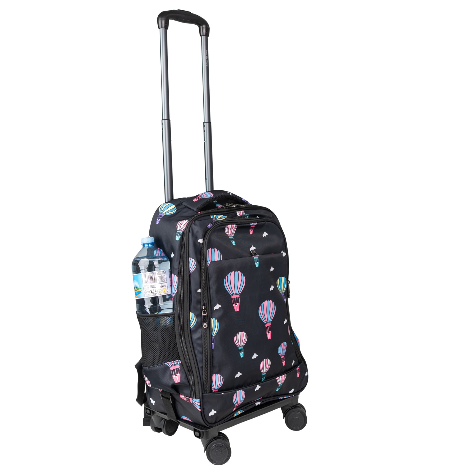 Rucsac scolar pe roti VIO oxford cu maner telescopic si platforma detasabila, 32L, 58x37x18 cm, fete, baieti, laptop 15.6”, 20613