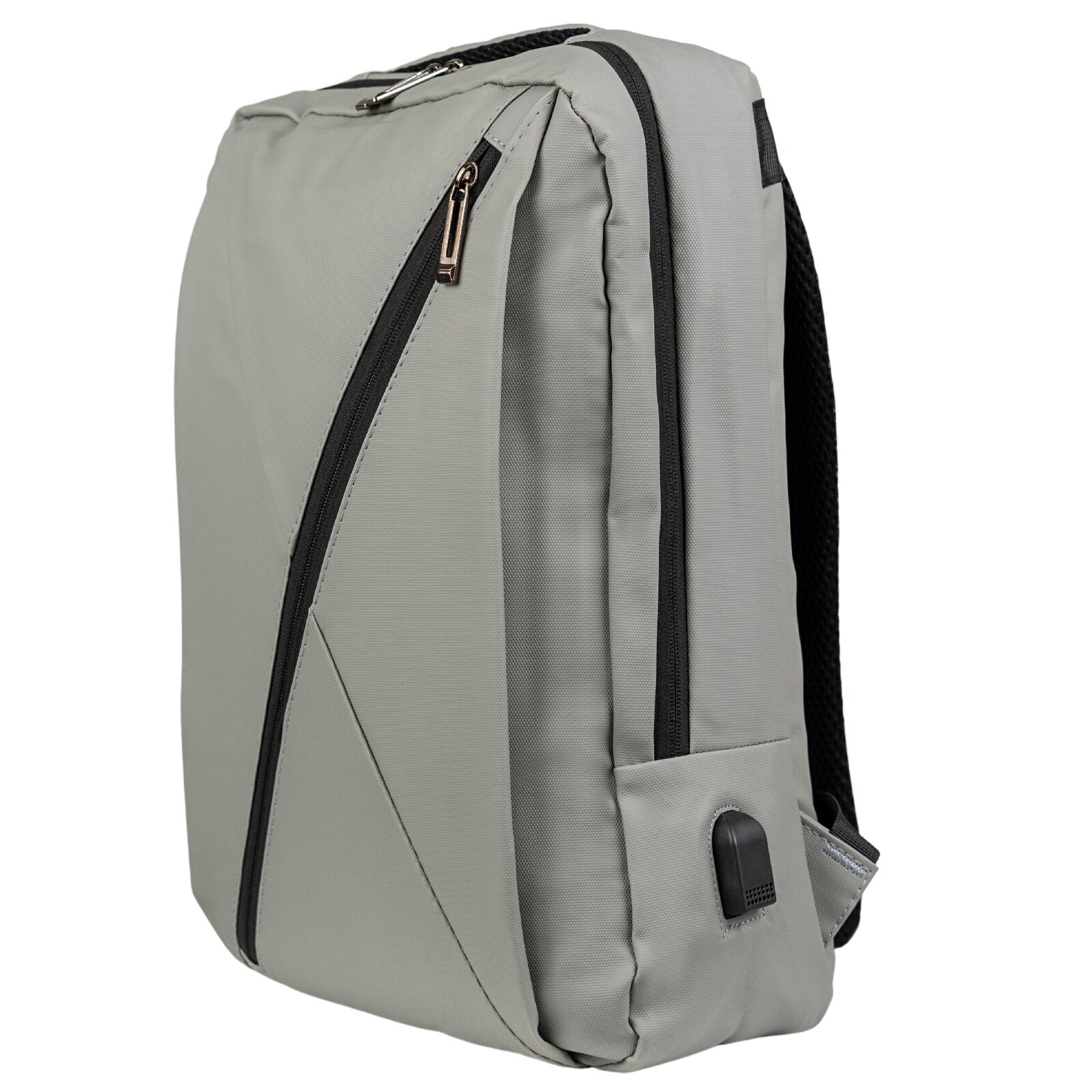 Rucsac scolar tineret VIO poliester gri, 43x30x11 cm, 14,2 L, pentru laptop 15,6”, femei/barbati, telefon si documente, curea pe valiza, BK91109grey