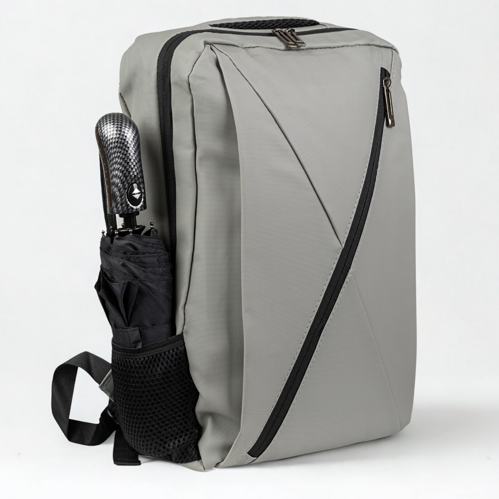 Rucsac scolar tineret VIO poliester gri, 43x30x11 cm, 14,2 L, pentru laptop 15,6”, femei/barbati, telefon si documente, curea pe valiza, BK91109grey