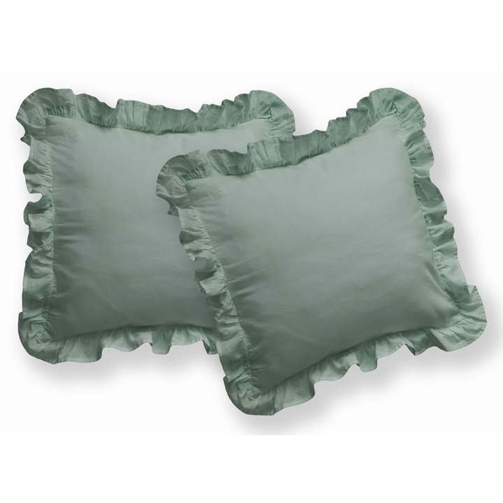 Комплект 2 калъфки за възглавници, памук, 40x40 см, цвят шам фъстък