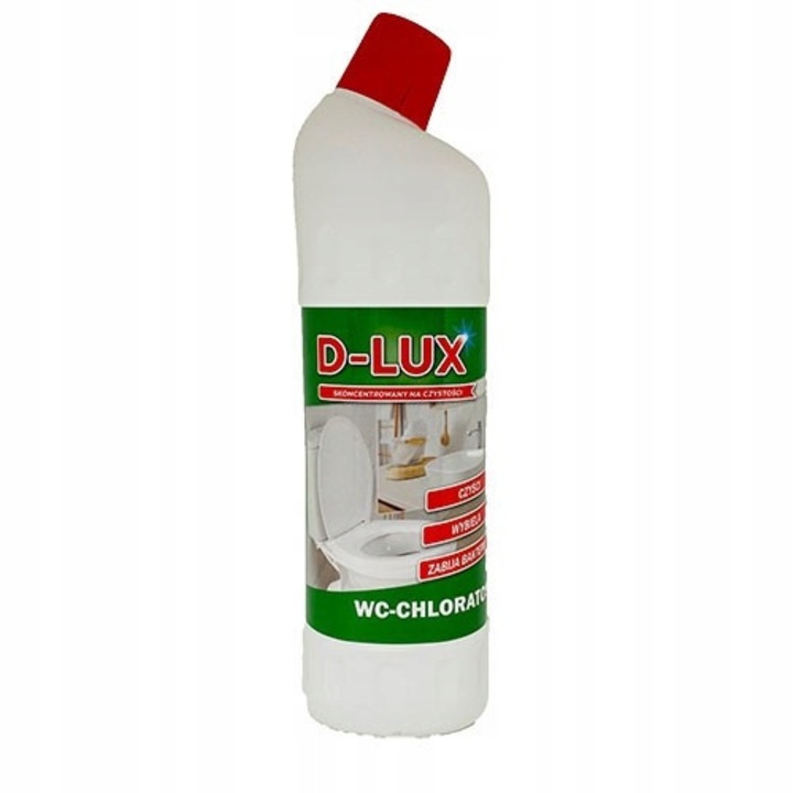 D-Lux WC-CHLORATOS 1L WC fertőtlenítő, aktív klórral, tisztításhoz, fertőtlenítéshez, koncentrált folyadék