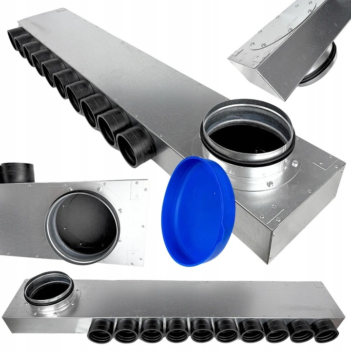 Skrzynka rozdzielcza ventilatie HG Hava, 10x75 mm, O160 mm, cu deschidere de revizie, otel zincat