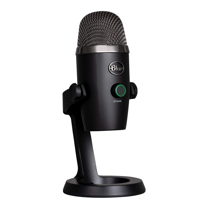 Mikrofon USB Logitech for Creators Blue Yeti Nano, kardioid és körirányú, fekete