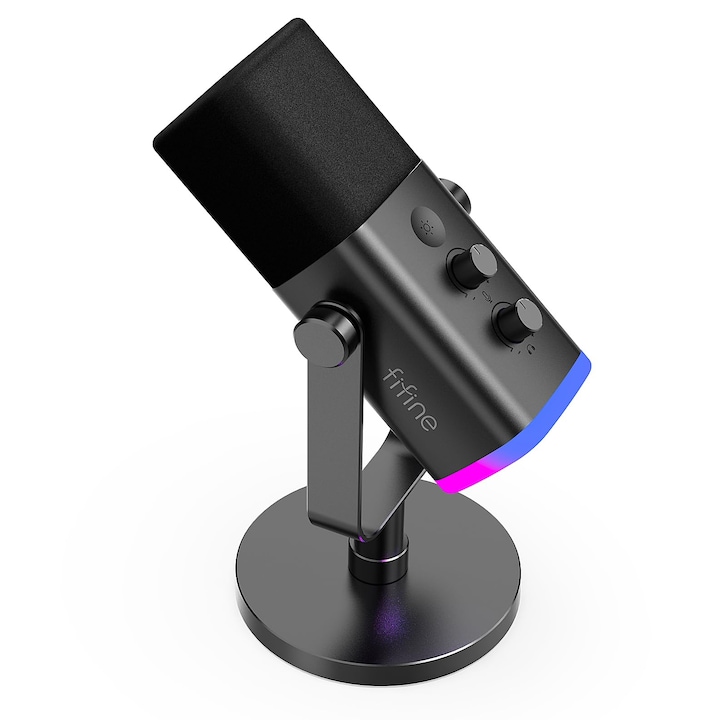 Fifine XLR dinamikus USB gaming mikrofon némító gombbal, PC-hez