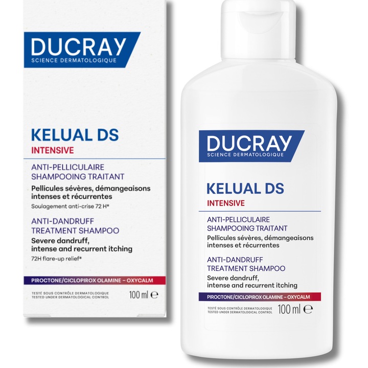 Sampon tratament matreata severa si mancarimi intense Ducray KELUAL DS INTENSIVE, 100 ml