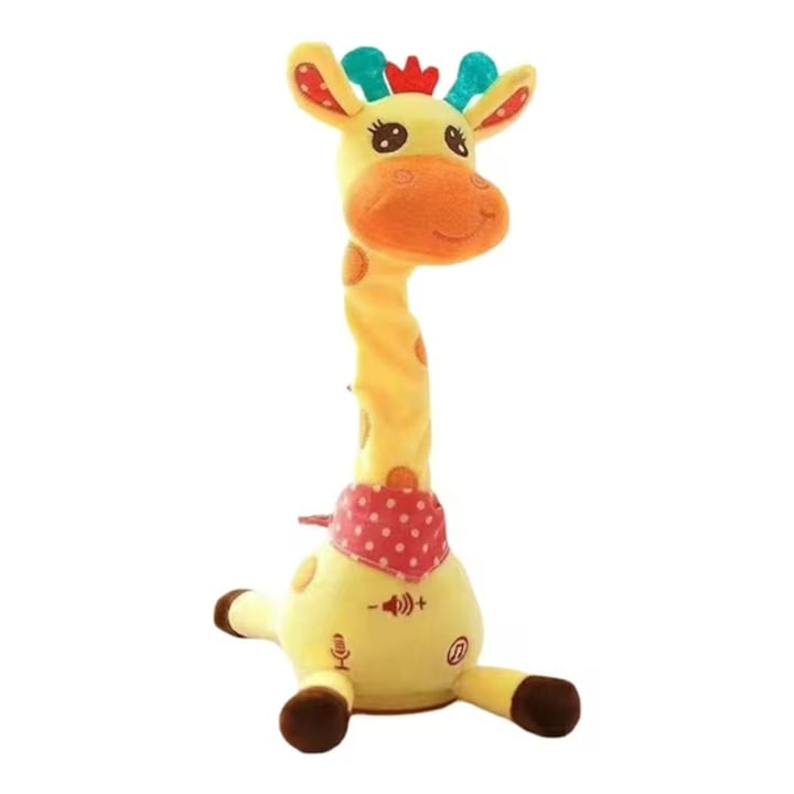 Girafa de plus, interactiva, canta 60 de cantece, repeta ceea ce se spune, din plus moale, sigur pentru copii, danseaza pe ritmul muzicii - GIRADANCE JOJOY®