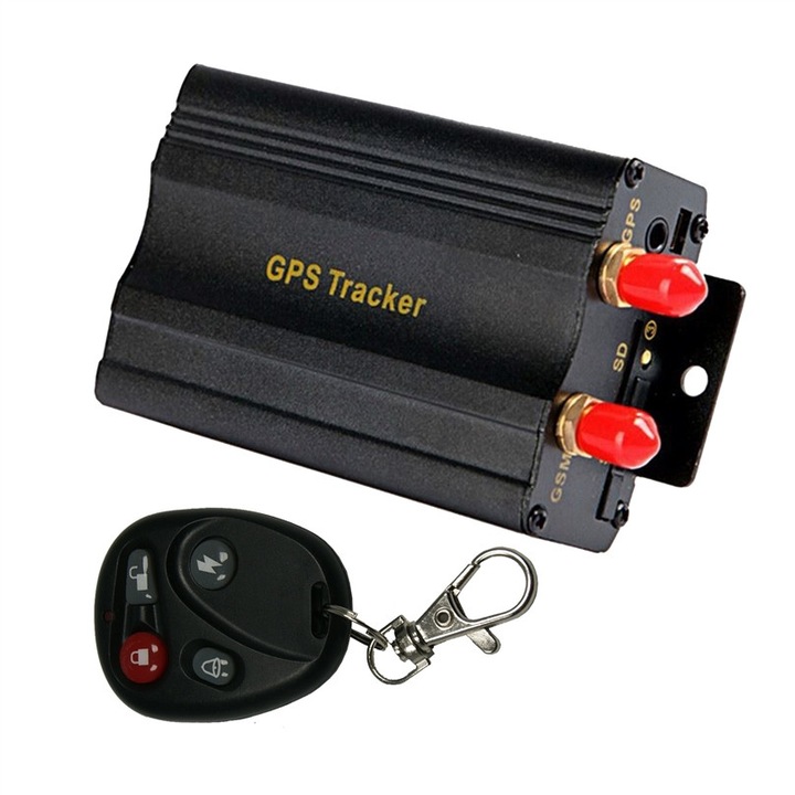 Localizator GPS TK103-2B, Coban, carcasa metalica, functie de ascultare, portocalie, dimensiuni 5.3x10x2.3cm