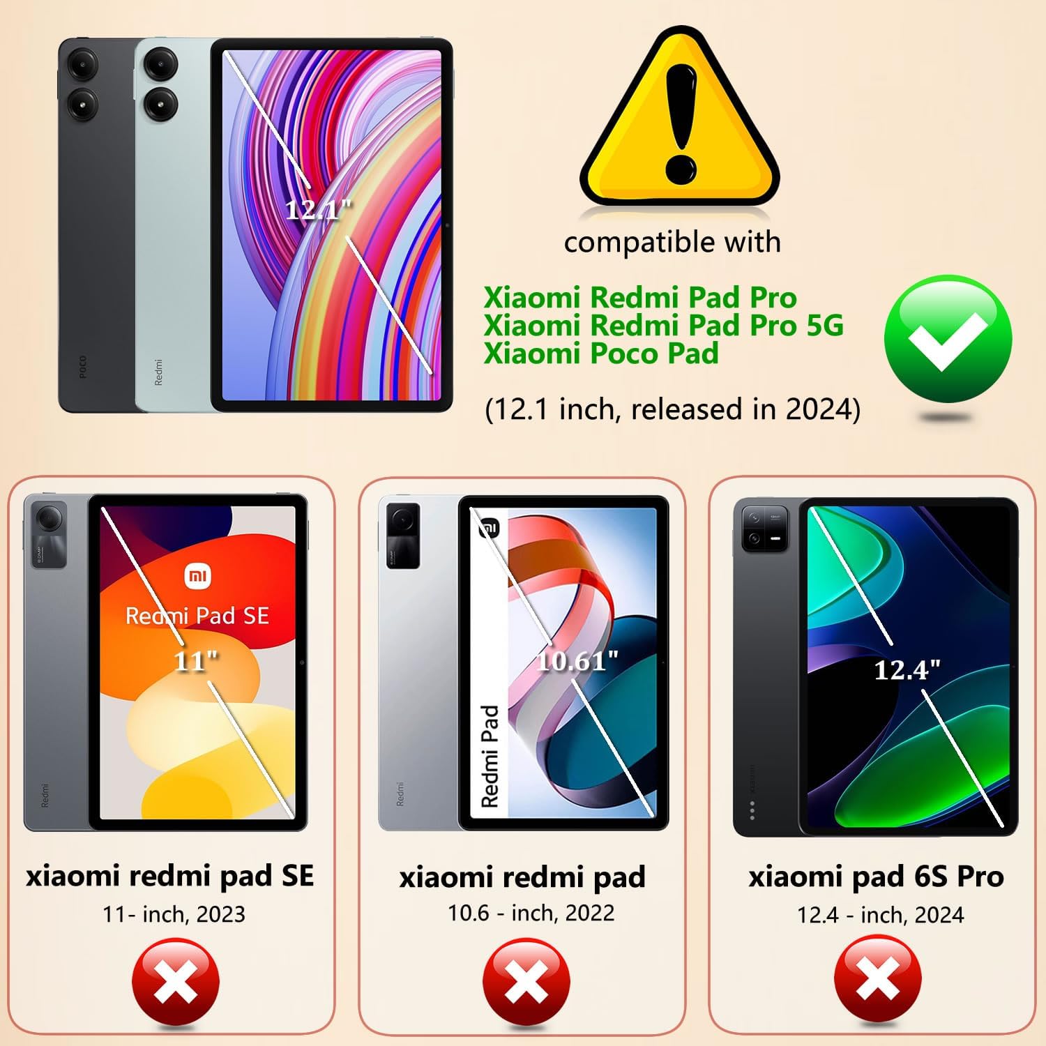 Husa tableta, pentru Xiaomi Redmi Pad Pro 12.1 Inch 2024, auto functie sleep/wake tip stand, Valurile