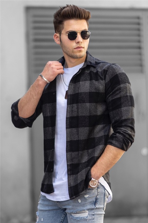 Camasa Bumbac, Madmext, 288645, Gri, S