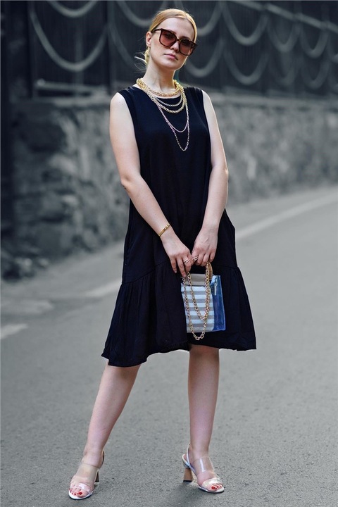 Rochie, Poliester, Madmext, 288584, Albastru închis, L