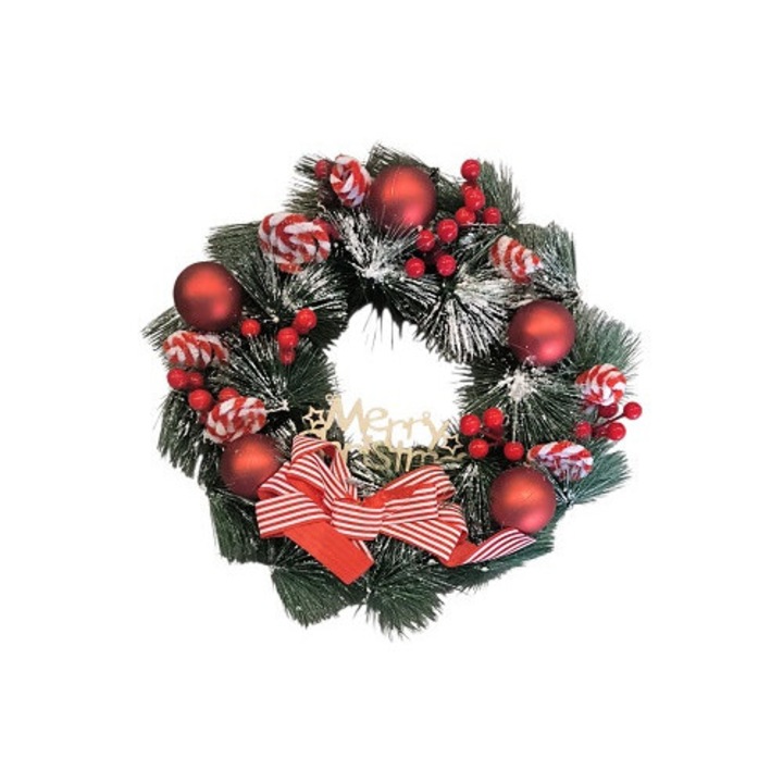 Karácsonyi koszorú dekoráció, 40 cm, Clini 2X-0597