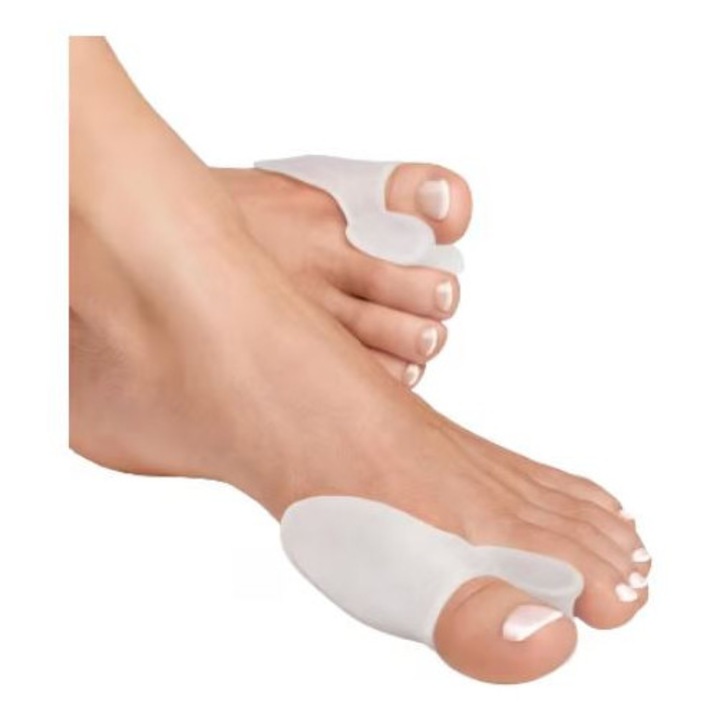 Set de 6 Bucati Corector pentru Hallux Valgus si Separator pentru Degetul Mare, LRTM, pentru Relaxare si Suport, Perne Moi din Silicon Fara BPA, Marime Universala, Unisex, alb
