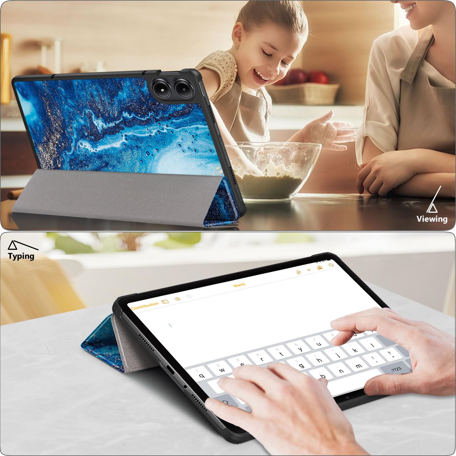 Husa tableta, pentru Xiaomi Redmi Pad Pro 12.1 Inch 2024, auto functie sleep/wake tip stand, Valurile