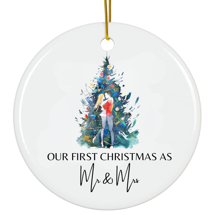 Személyre szabott karácsonyi dísz Első karácsony párként 8cm