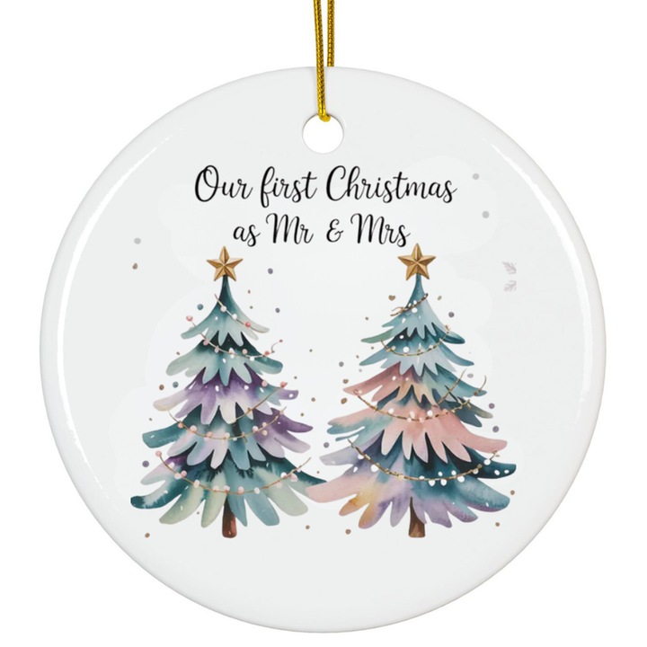 Személyre szabott karácsonyi dísz Első Karácsony párban 8cm