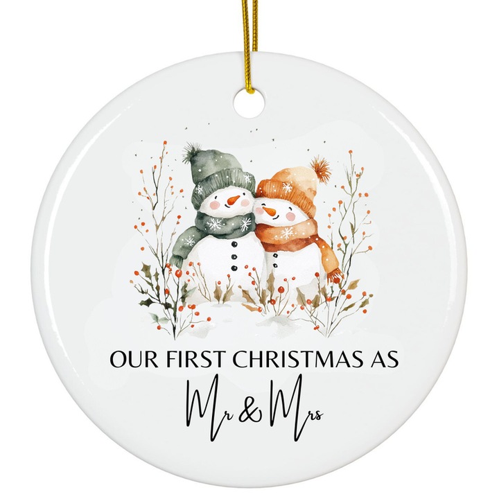 Díszítőelem "Első karácsony párként" Karácsony 8cm