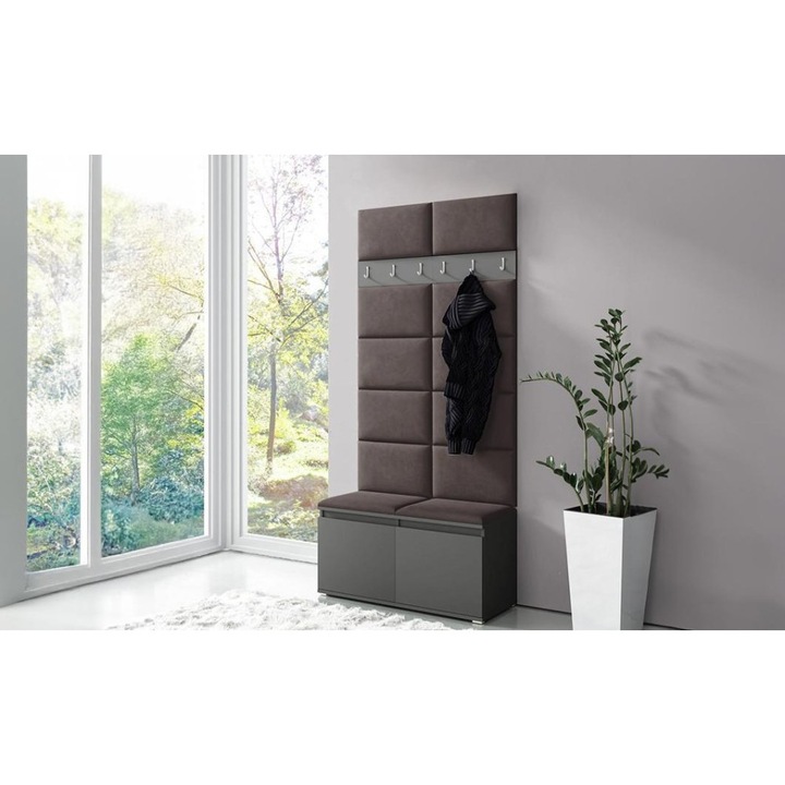Cuier Hol Max 1 Culoare Maro inchis cu Grafit 100x215x40 cm