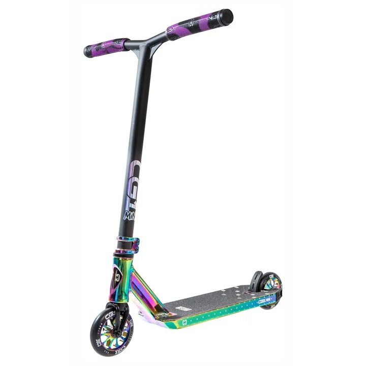 Trotineta Core CG1 Mini, fekete neochrome, 77cm, 3,4kg, tanulókészlet gyerekeknek