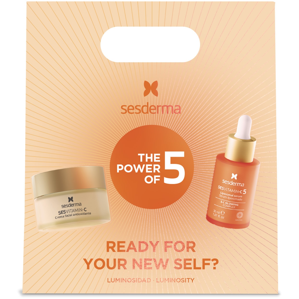 Pachet SESDERMA pentru Luminozitate: C-VIT Ser Lipozomal, 30 ml + Crema de fața cu efect Antioxidant, 50 ml