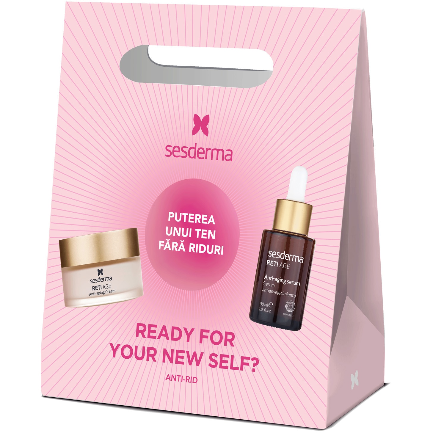 Pachet SESDERMA RETI AGE: Ser Lipozomal, 30 ml + Crema de fața cu efect Anti-Aging pentru ten matur, 50 ml