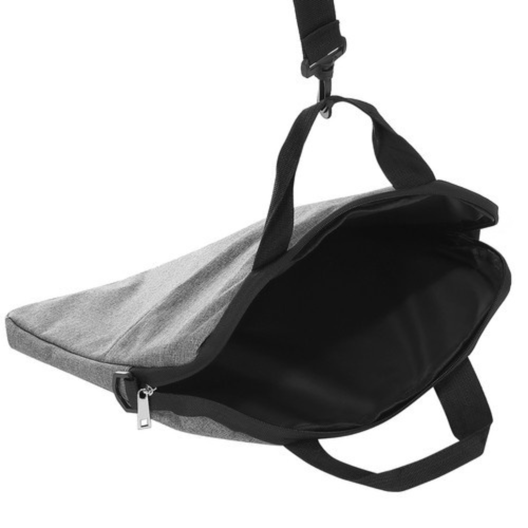 Geanta Universala VarioShop®, pentru Laptop 12-14 inch, Protectie Interna, Compartiment Principal si Curea de Umar Detasabila, Compatibila laptop Apple MacBook, Asus, Acer, Dell, Huawei, 41 x 30 cm, Gri