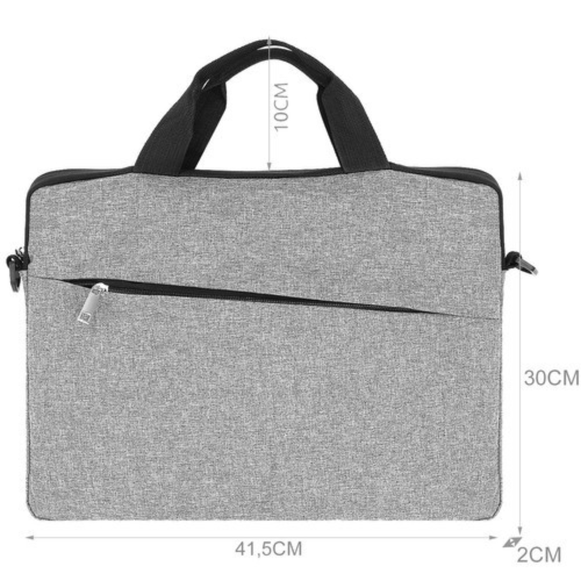 Geanta Universala VarioShop®, pentru Laptop 12-14 inch, Protectie Interna, Compartiment Principal si Curea de Umar Detasabila, Compatibila laptop Apple MacBook, Asus, Acer, Dell, Huawei, 41 x 30 cm, Gri