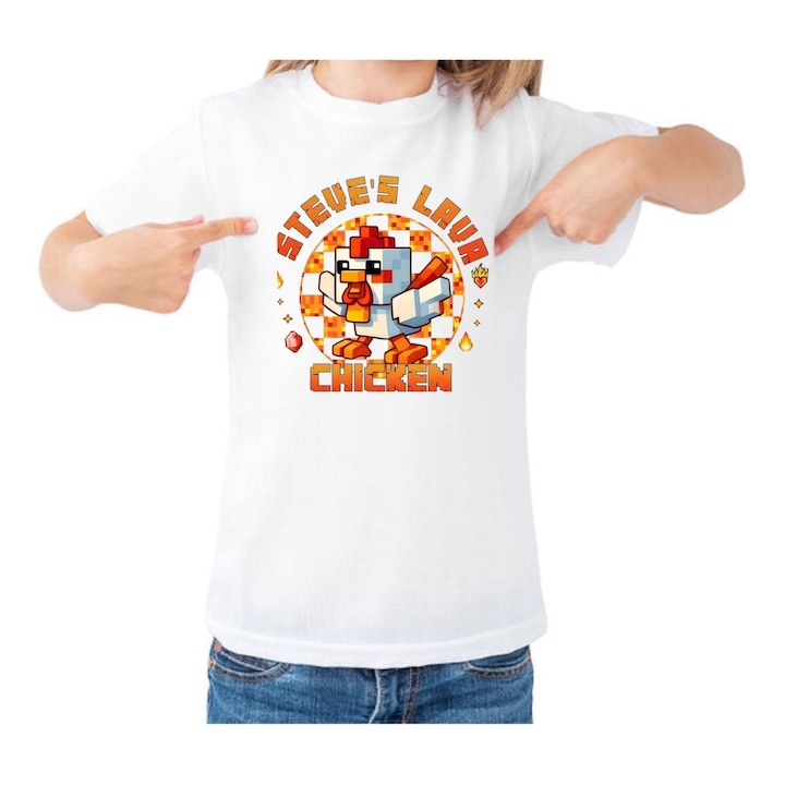 Unisex póló, STEVE'S LAVA CHICKEN modell, fehér, Fehér