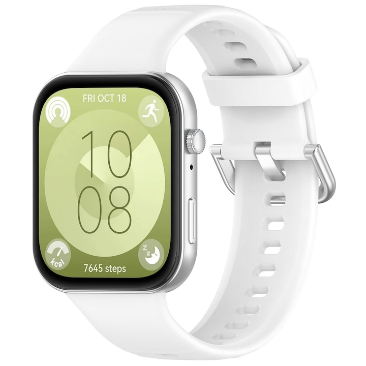Curea Silicon pentru Huawei Watch Fit 4 / Fit 4 Pro / Fit 3 – moale, reglabila si rezistenta la apa, Alb