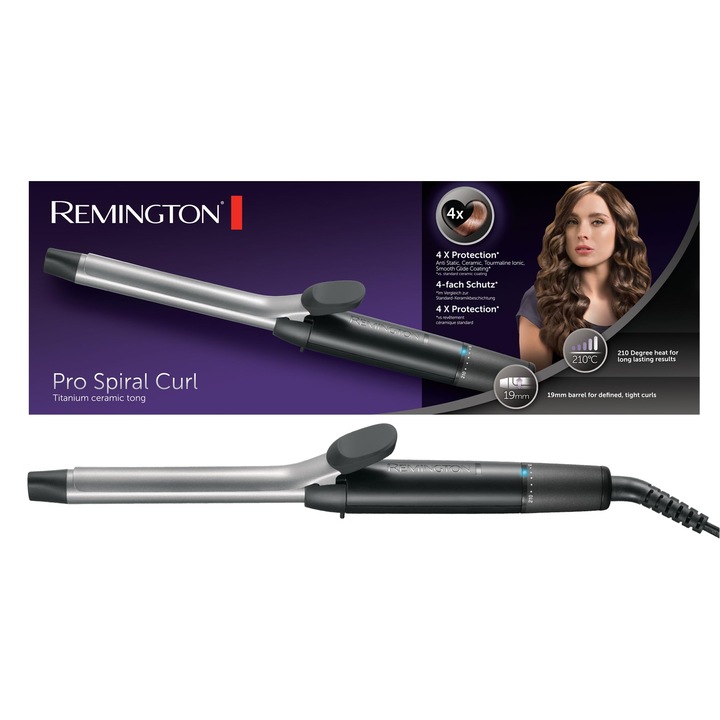 Ondulator Remington, Small Curls, 19mm, turmalină, temperatură maximă 210C