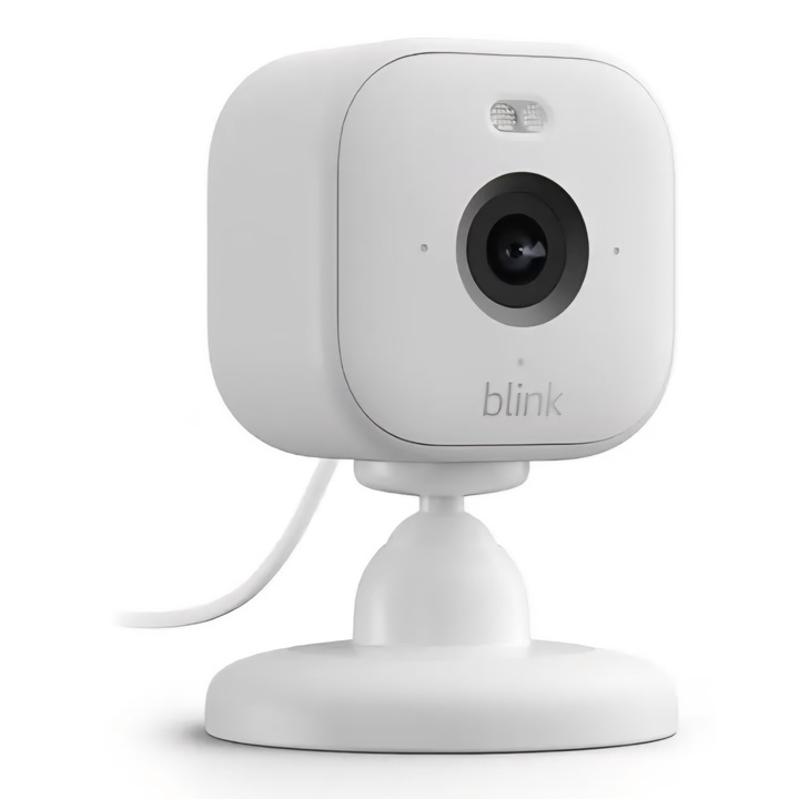Интелигентна камера за наблюдение Blink Mini 2, Full HD, цветно нощно виждане, детекция на движение, двупосочно аудио, съвместима с Alexa, бяла