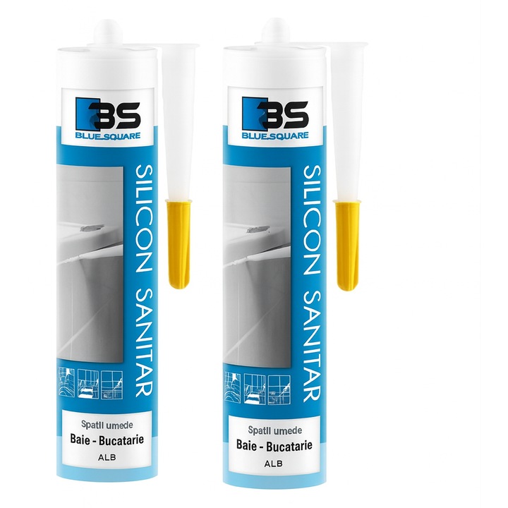 Silicon sanitar Alb acetoxi pentru diverse lucrari de etansare si umplere in spatii sanitare/280ml