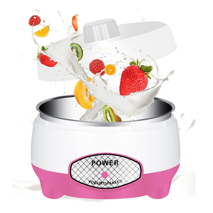 Домашна машина за кисело мляко, Golxmse, 500-1000ml, вътрешен съд от неръждаема стомана, 360-градусово нагряване