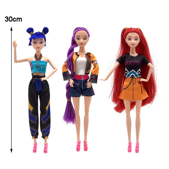 Комплект от 3 фигурки KPop Demon Hunters, висококачествен PVC, 30 см