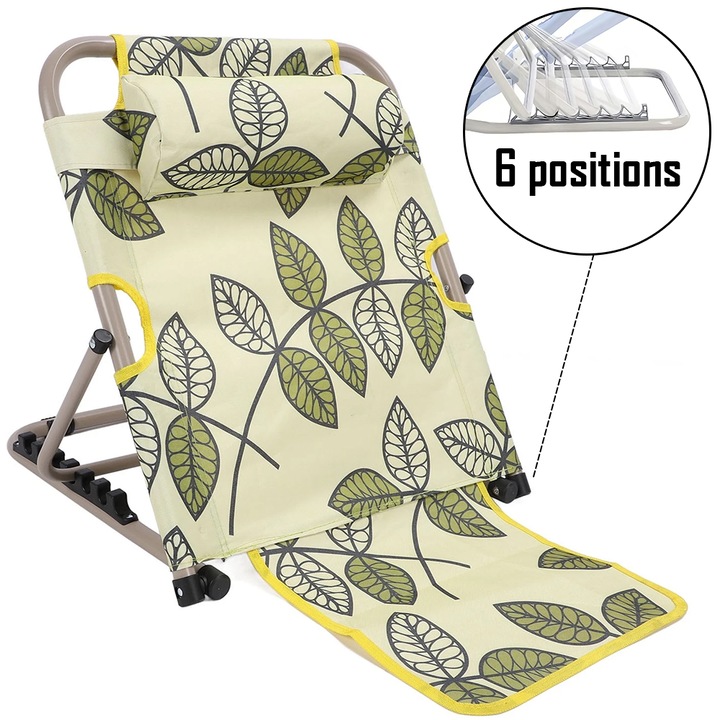 Suport inaltator reglabil Casamoni, reglabil 6 pozitii, cu perna detasabila, anti-alunecare, alb/albastru, 50x60cm