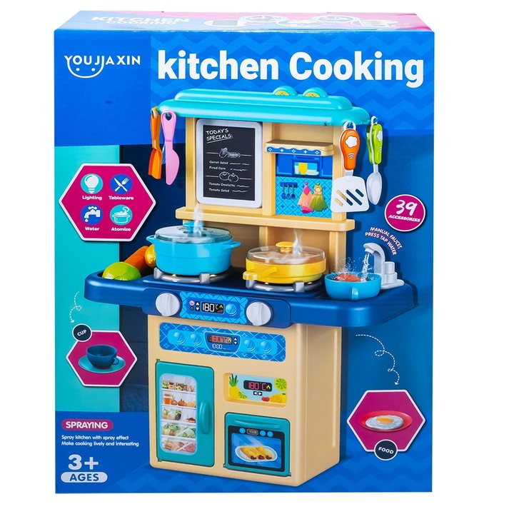 Set bucătărie pentru copii ROBEN, accesorii, 39x55cm, plastic