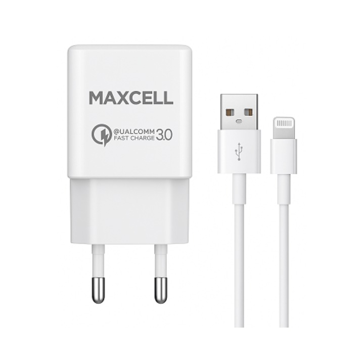 Încărcător rețea Max Car fast charge Alb, interfață Lightning