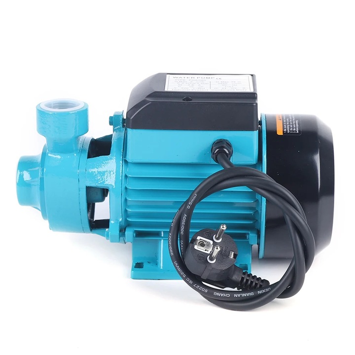 Vízpumpa, AC nyomásfokozó szivattyú, Teljesítmény 370 W, Feszültség 220 V 50 Hz, Fordulatszám 2850 rpm, Csatlakozás 2, 54 cm, Alacsony zajszint, Kék