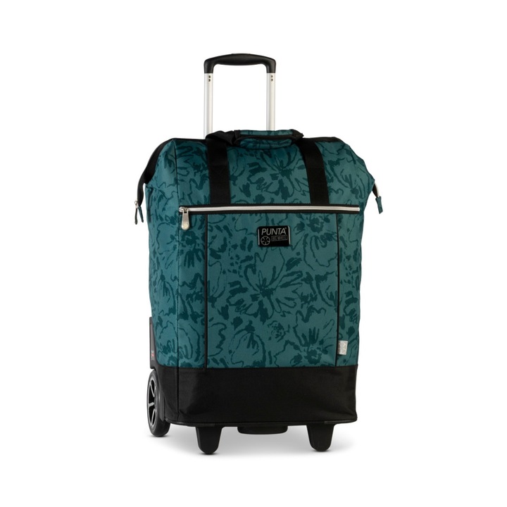 Geanta cumparaturi cu role Punta F10303 Turcoaz/Verde