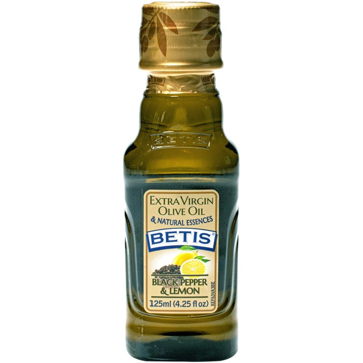 Ulei de masline, Extra Virgin, BETIS, aroma naturala de piper negru si lamaie, 125ml