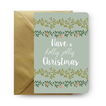 Felicitare de Craciun, Genette's Ideas, Jolly Holly, 110x160 mm Felicitare de Craciun, Genette's Ideas, Jolly Holly, 110x160 mm