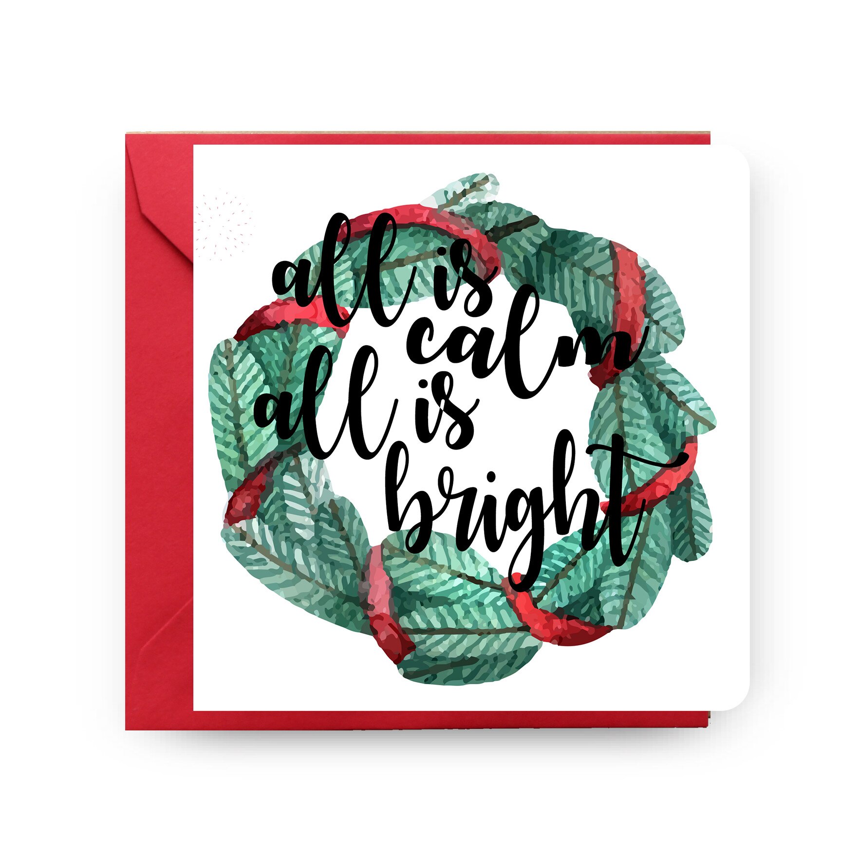 Felicitare de Craciun, Genette's Ideas, All is calm, all is bright, 130x130 mm