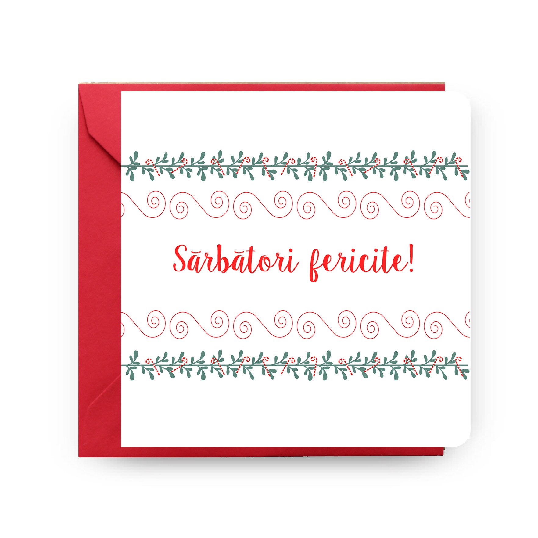 Felicitare de Craciun, Genette's Ideas, Sarbatori Fericite 2, 130x130 mm