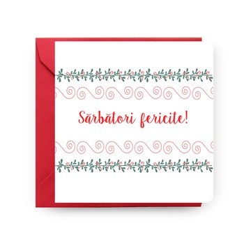 Felicitare de Craciun, Genette's Ideas, Sarbatori Fericite 2, 130x130 mm Felicitare de Craciun, Genette's Ideas, Sarbatori Fericite 2, 130x130 mm