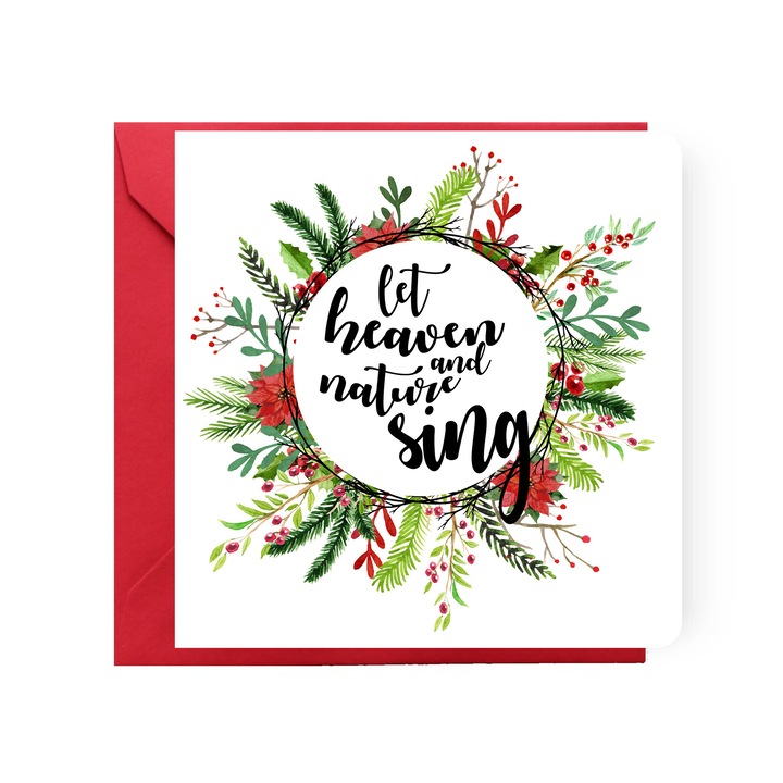 Felicitare de Craciun, Genette's Ideas, Coronita, 130x130 mm