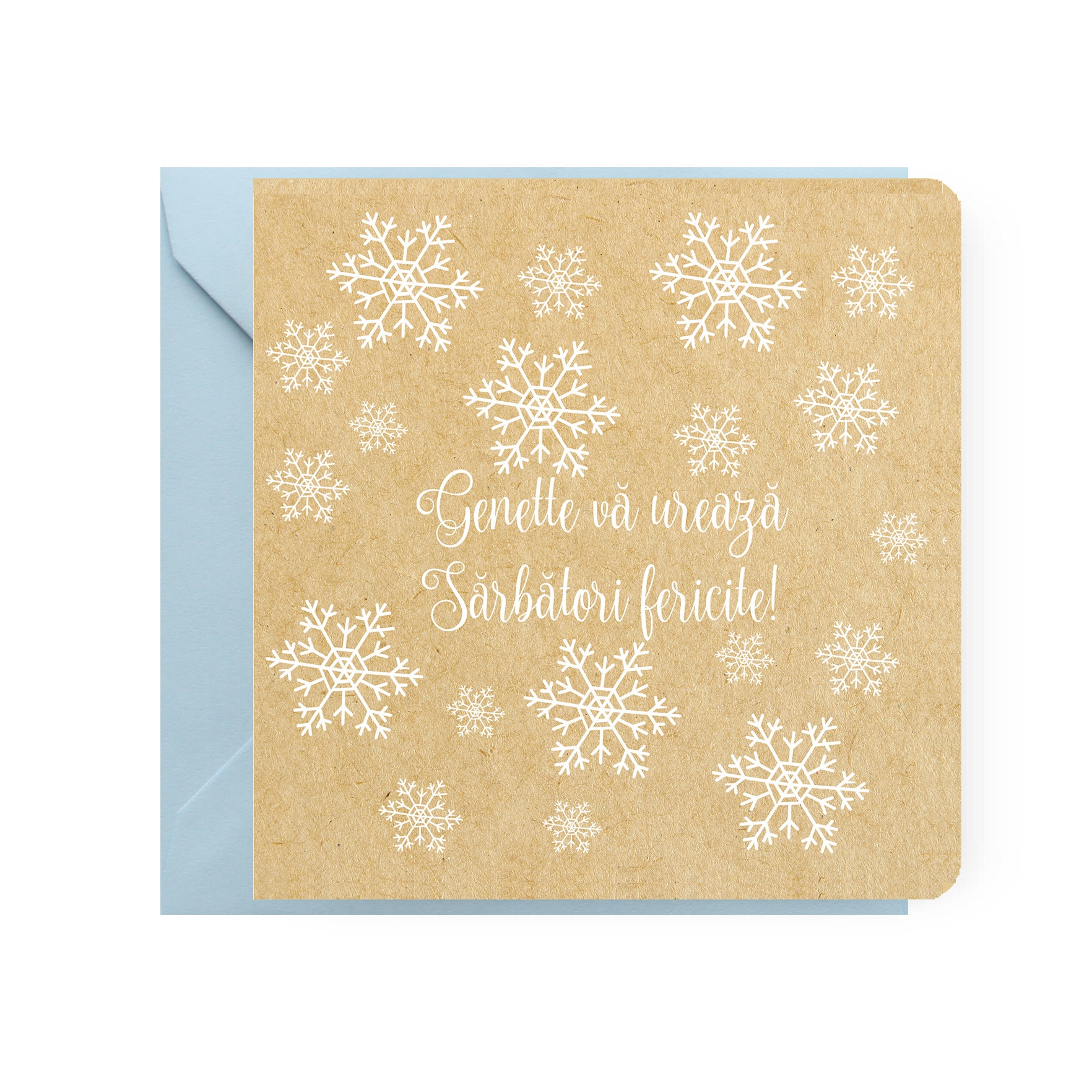 Felicitare de Craciun, Genette's Ideas, Model Personalizat Maro, 130x130 mm